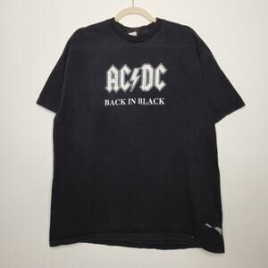 Vintage y2k '05 ACDC Back in Black Music Concert Tour Shirt XL Acres Eights